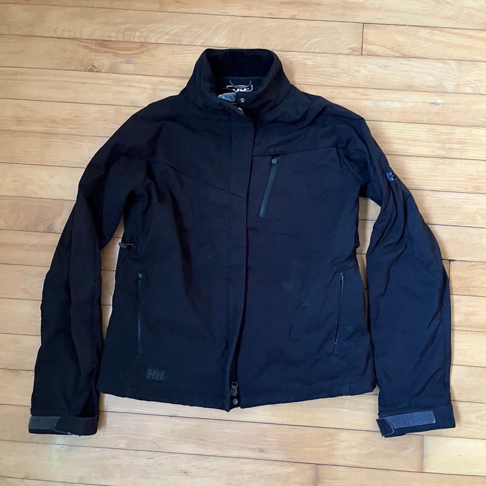 Helly Hansen Mens Black Softshell Fleece Lined Full Zip Jacket Size Medium